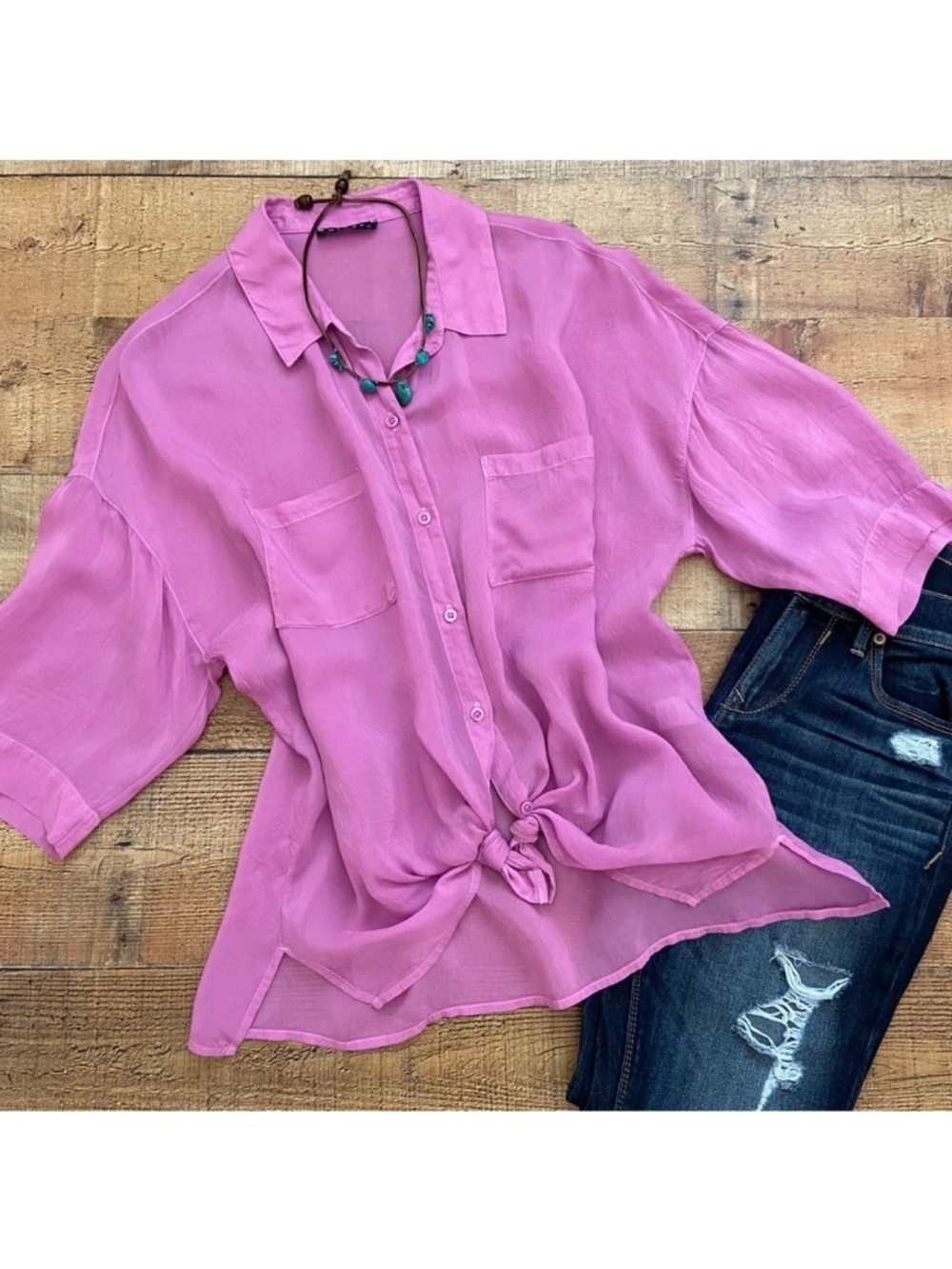 Anthropologie Maven West VibrantSilky Wash Cupro Blouse